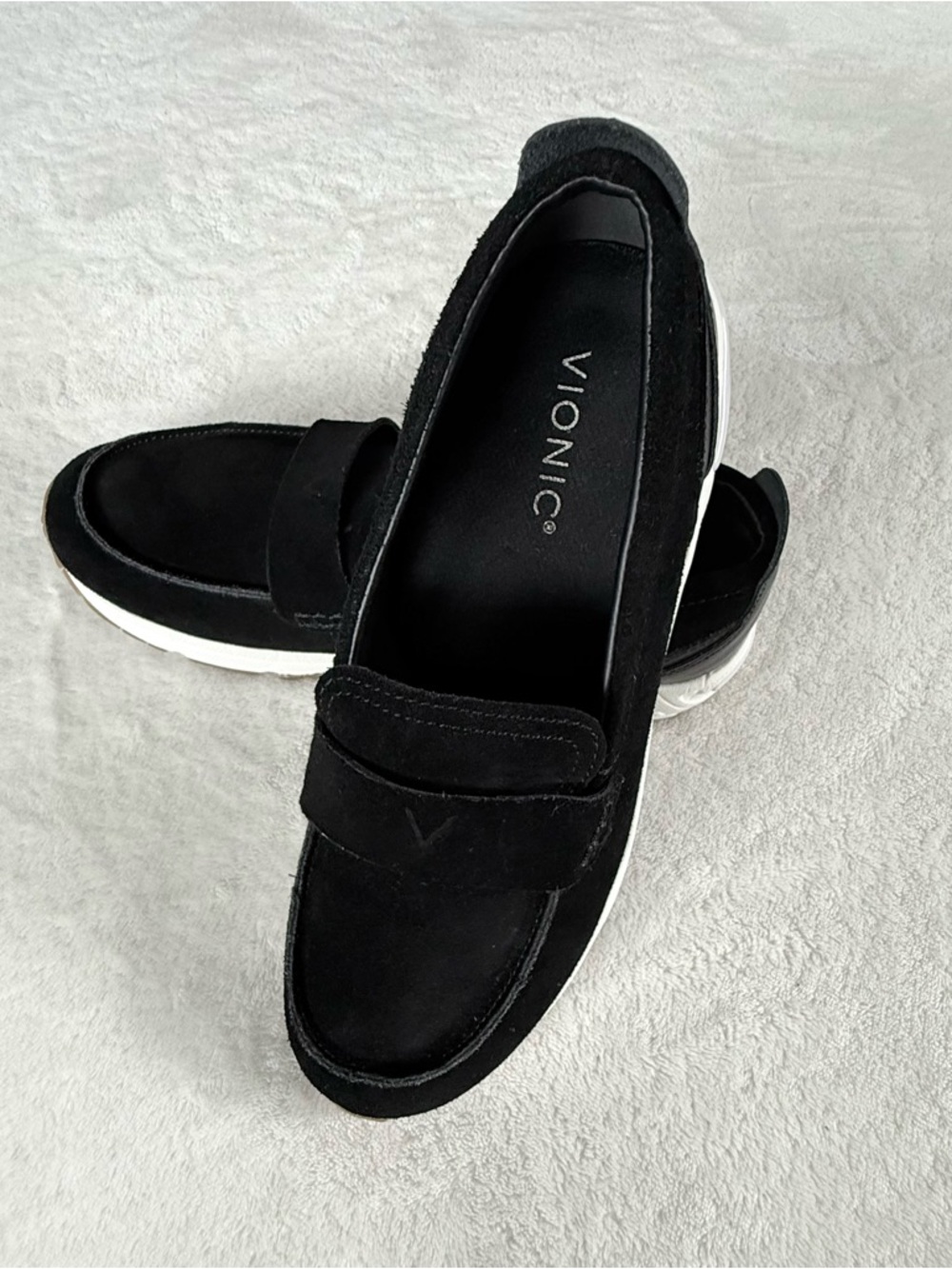 🖤 Vionic 23Walk Black Suede Loafer Women’s Size 7.5 Wide (NWOB)